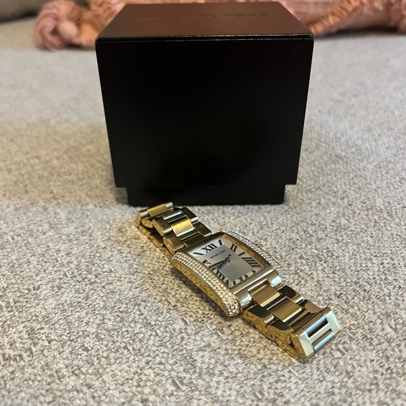 Gold toned Micheal Kors rectangle watch - Picture 10 of 10